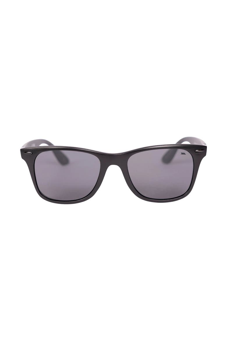Gender Inclusive Matter Logo Etched Sunglasses, Main, color, Matt Black