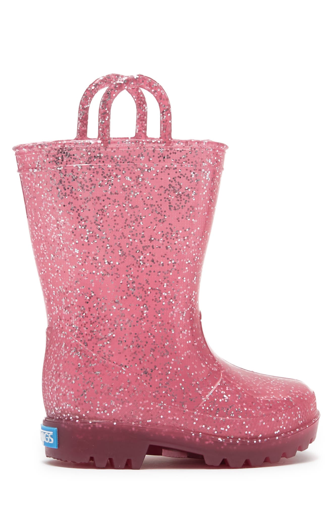 Glitter Rain Boot, Alternate, color, ROSE GOLD GLITTER