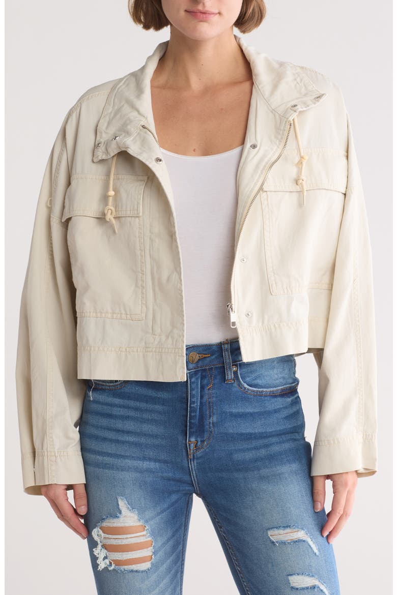 Crop Cargo Jacket, Main, color, ECRU