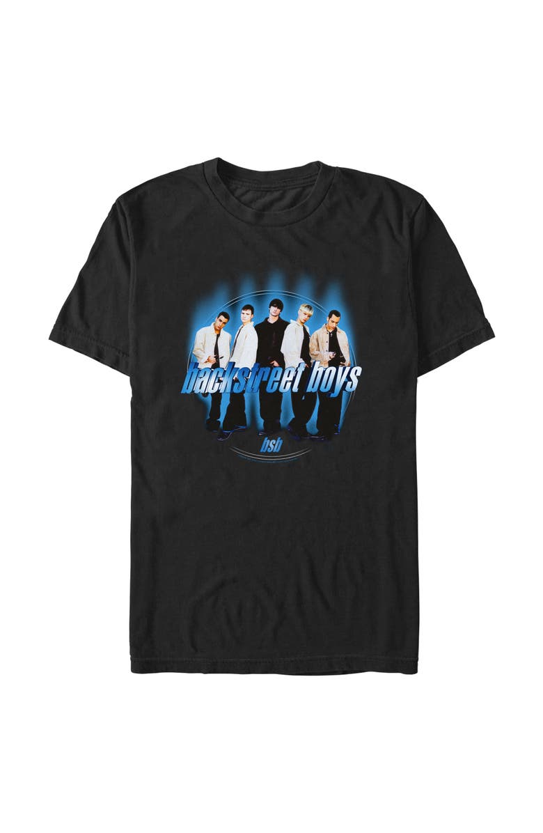 Backstreet Boys Men's Backstreet Boys Blue Glowing Circle Graphic T-Shirt, Main, color, Black