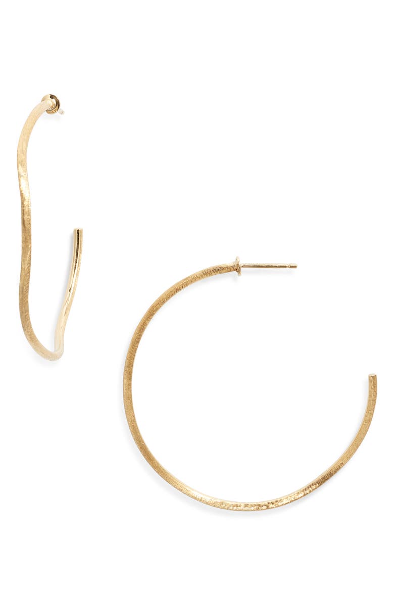 Marco Bicego Jaipur 18K Yellow Gold Medium Narrow Hoop Earrings, Main, color, 