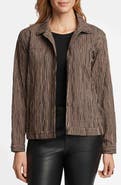 Foxcroft Thelma Crinkle Cotton Blend Gingham Jacket