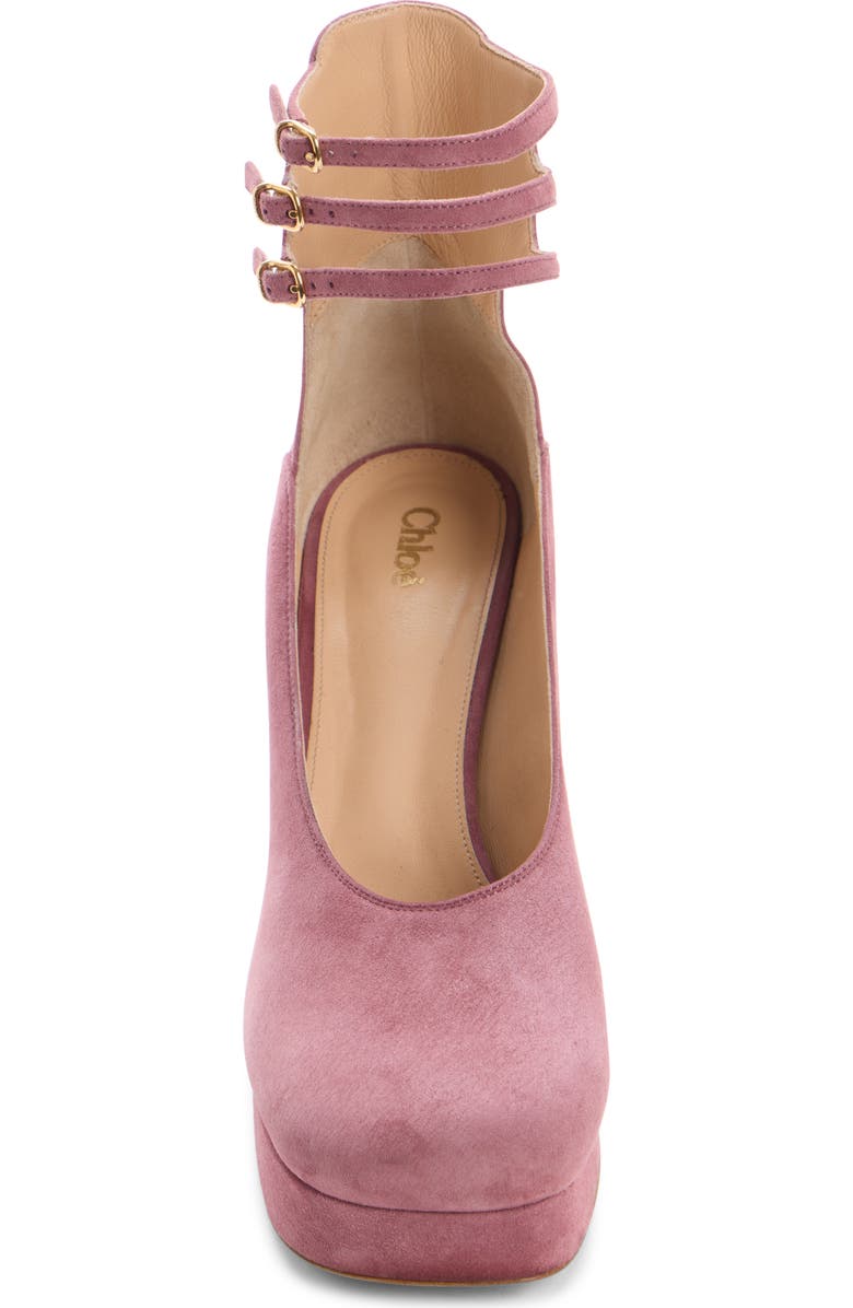 Chloé Ankle Strap Platform Pump, Alternate, color, Faded Rose