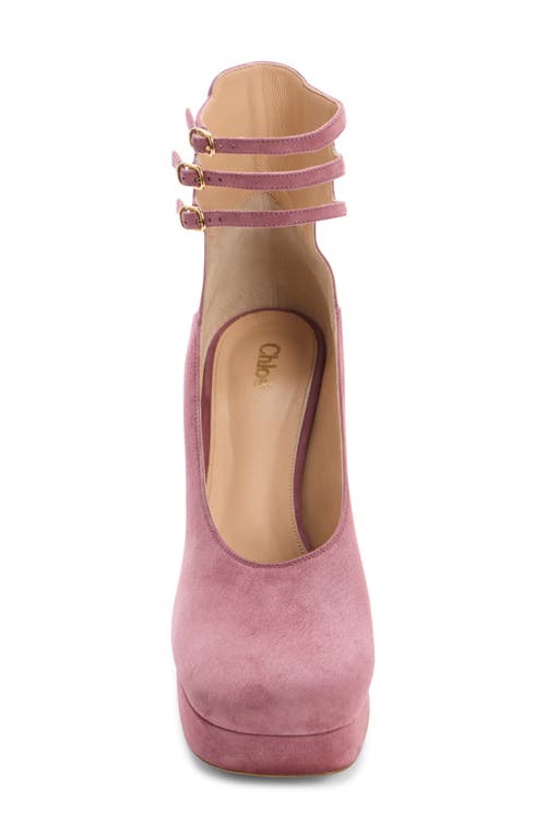 Chloé 100mm Triple-buckle Platform Pumps In Pink