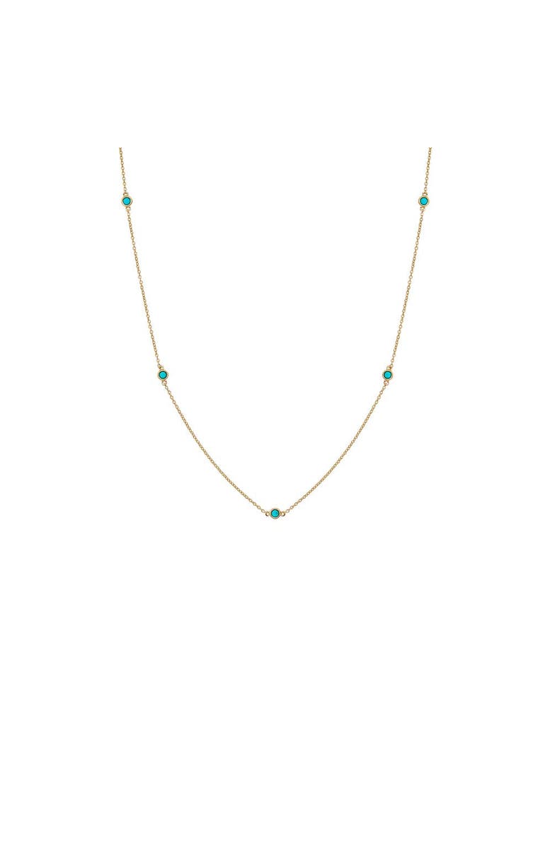 BY ADINA EDEN Turquoise Multi Bezel Embedded Necklace 14K, Main, color,