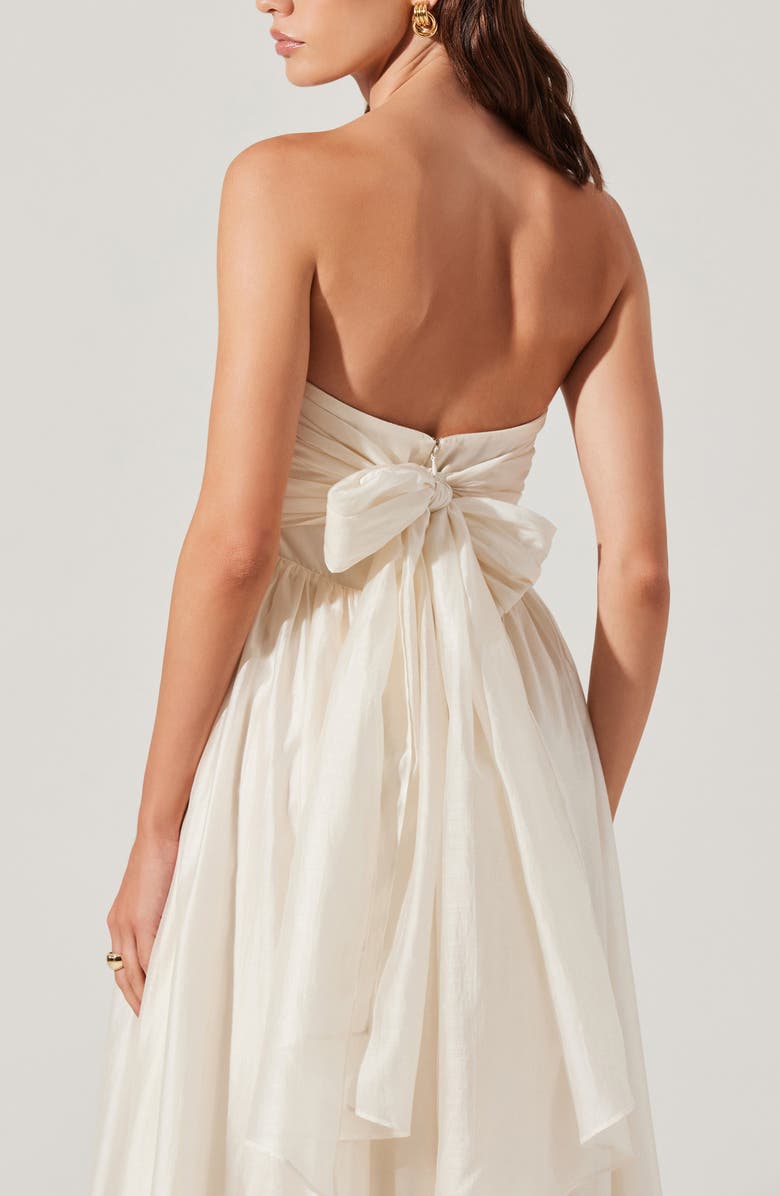 ASTR the Label Aneesha Bow Back Strapless Midi Dress, Alternate, color, 