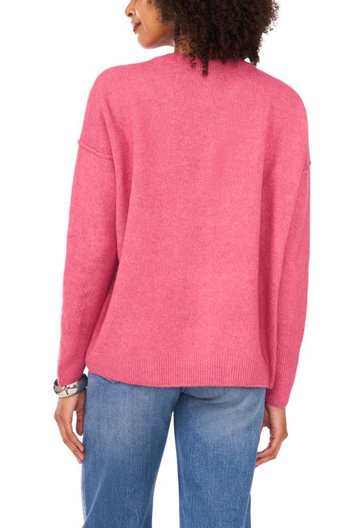Vince Camuto Exposed Seam Crewneck Sweater In Pink
