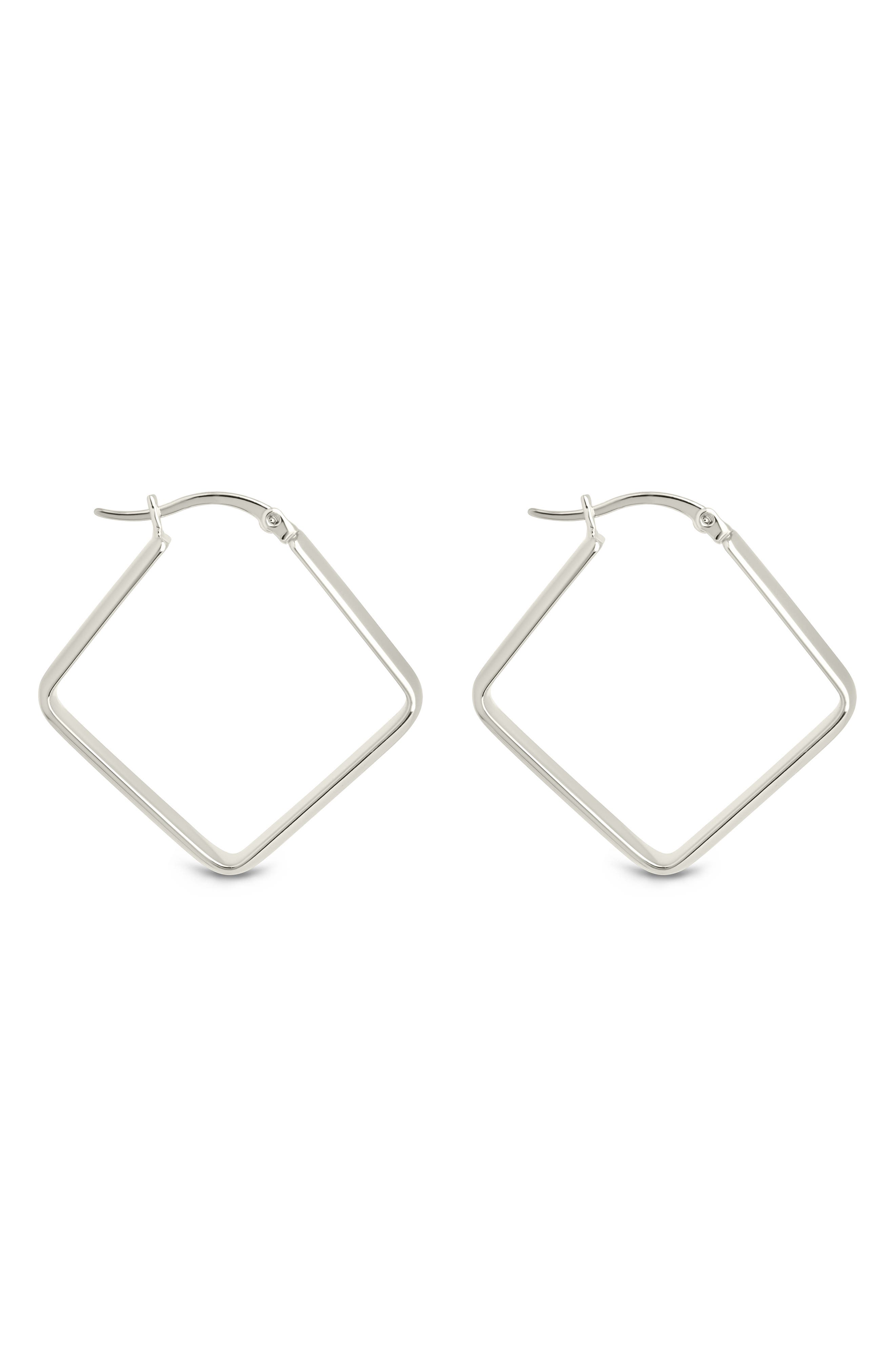 Sterling Forever Layla Square Hoop Earrings (Women) | Nordstromrack