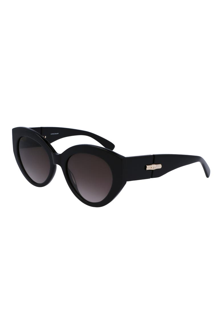 Roseau 54mm Gradient Cat Eye Sunglasses, Alternate, color, BLACK