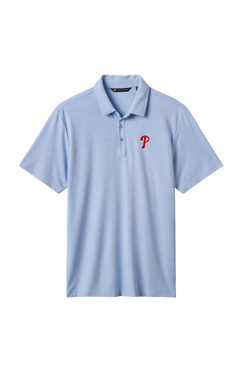 TravisMathew Men's TravisMathew Light Blue Philadelphia Phillies Playoff Pitch Tri-Blend Polo, Alternate, color, Light Blue