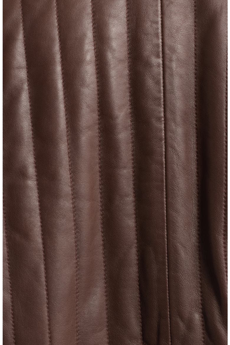 Quilted Leather Bomber Jacket, Alternate, color, BROWN CHICORY