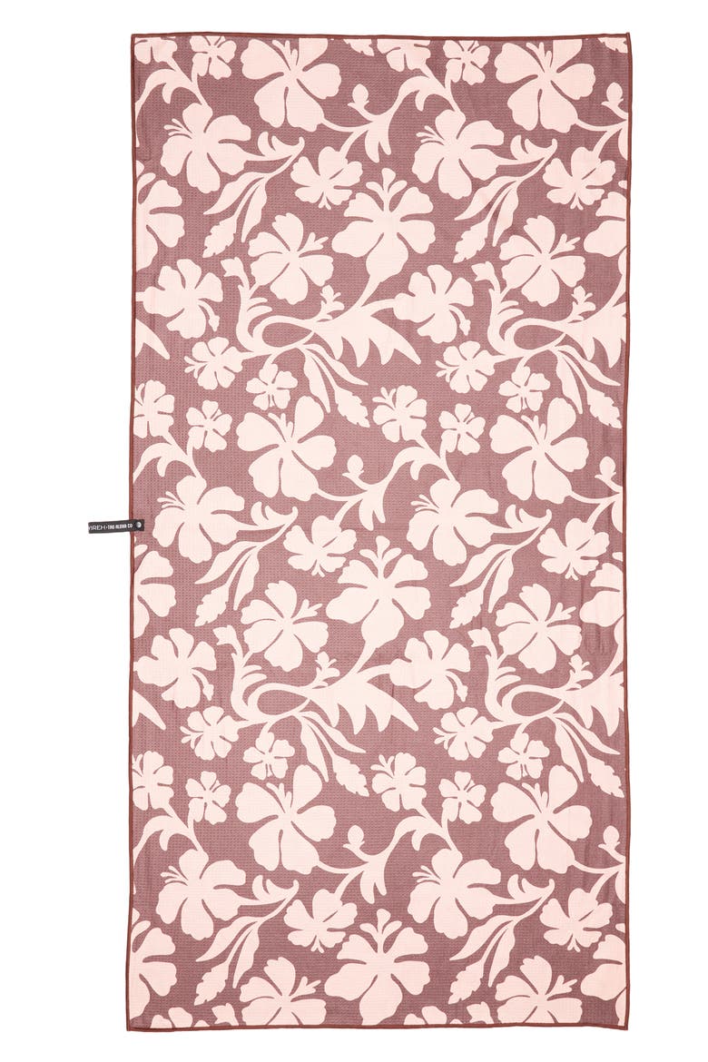 Quick Dry Beach Towel, Main, color, YIREH VINTAGE HIBISCUS