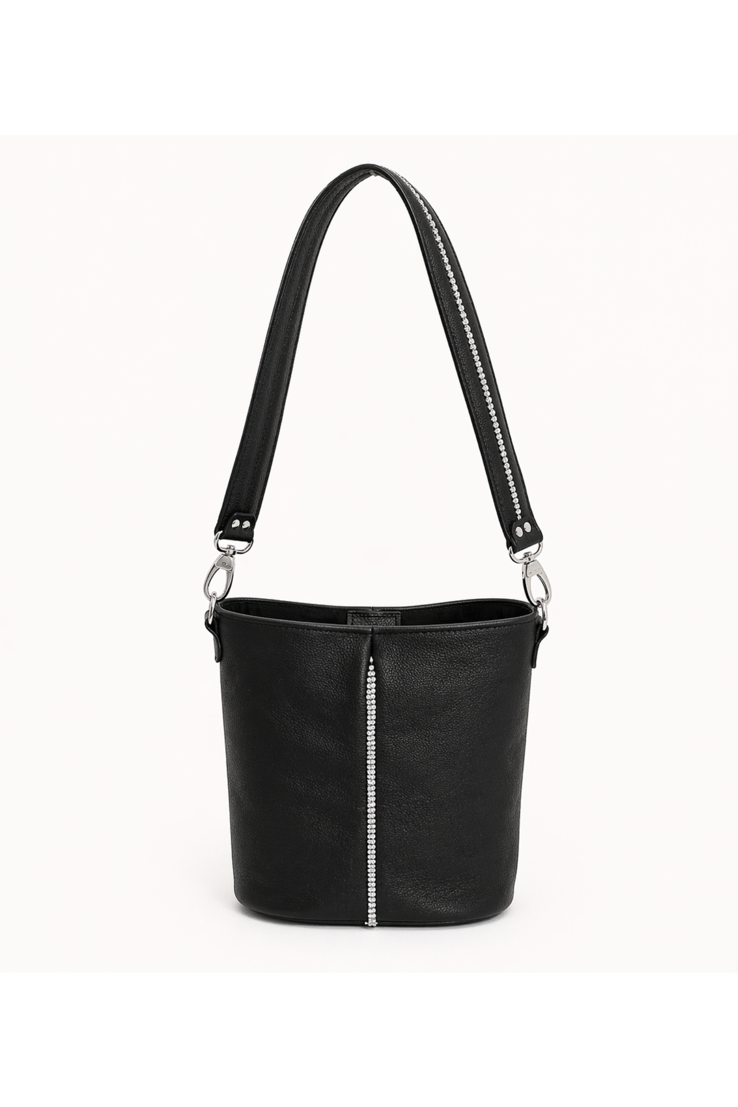 Sabra Leather Shoulder Bag, Main, color, Black