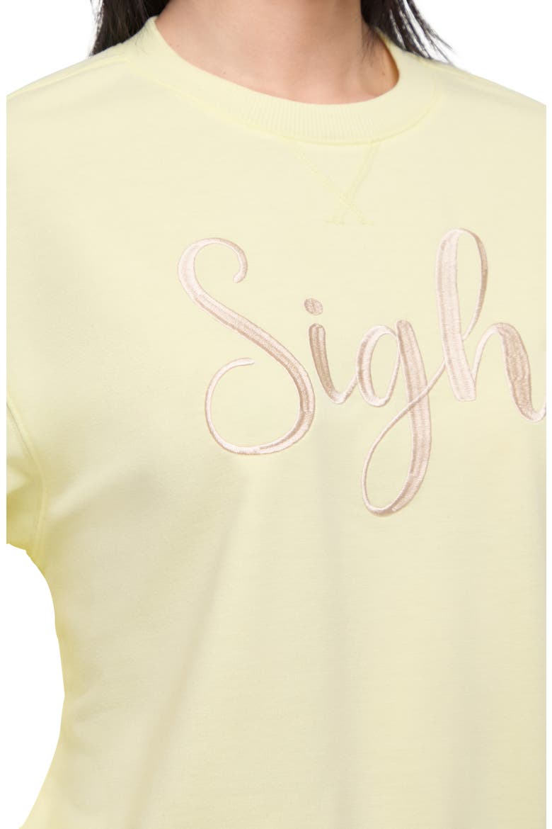 Sigh Sleep Sweatshirt & Shorts Set, Alternate, color, WAX YELLOW