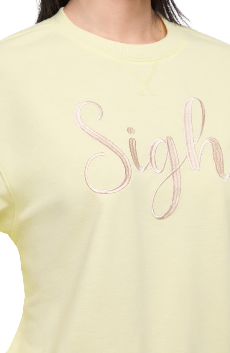 Wildfox Sigh Sleep Sweatshirt & Shorts Set, Alternate, color, Wax Yellow