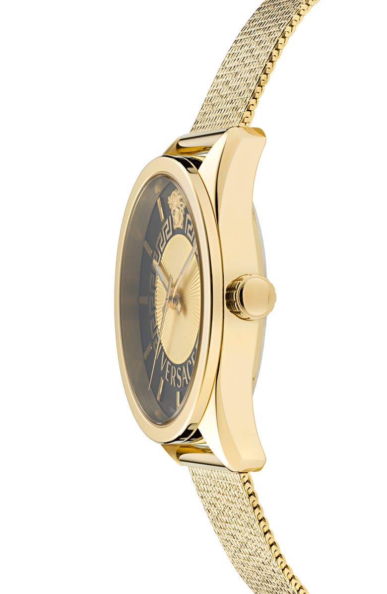 Versace New V-Circle Mesh Strap Watch, 36mm, Alternate, color, 