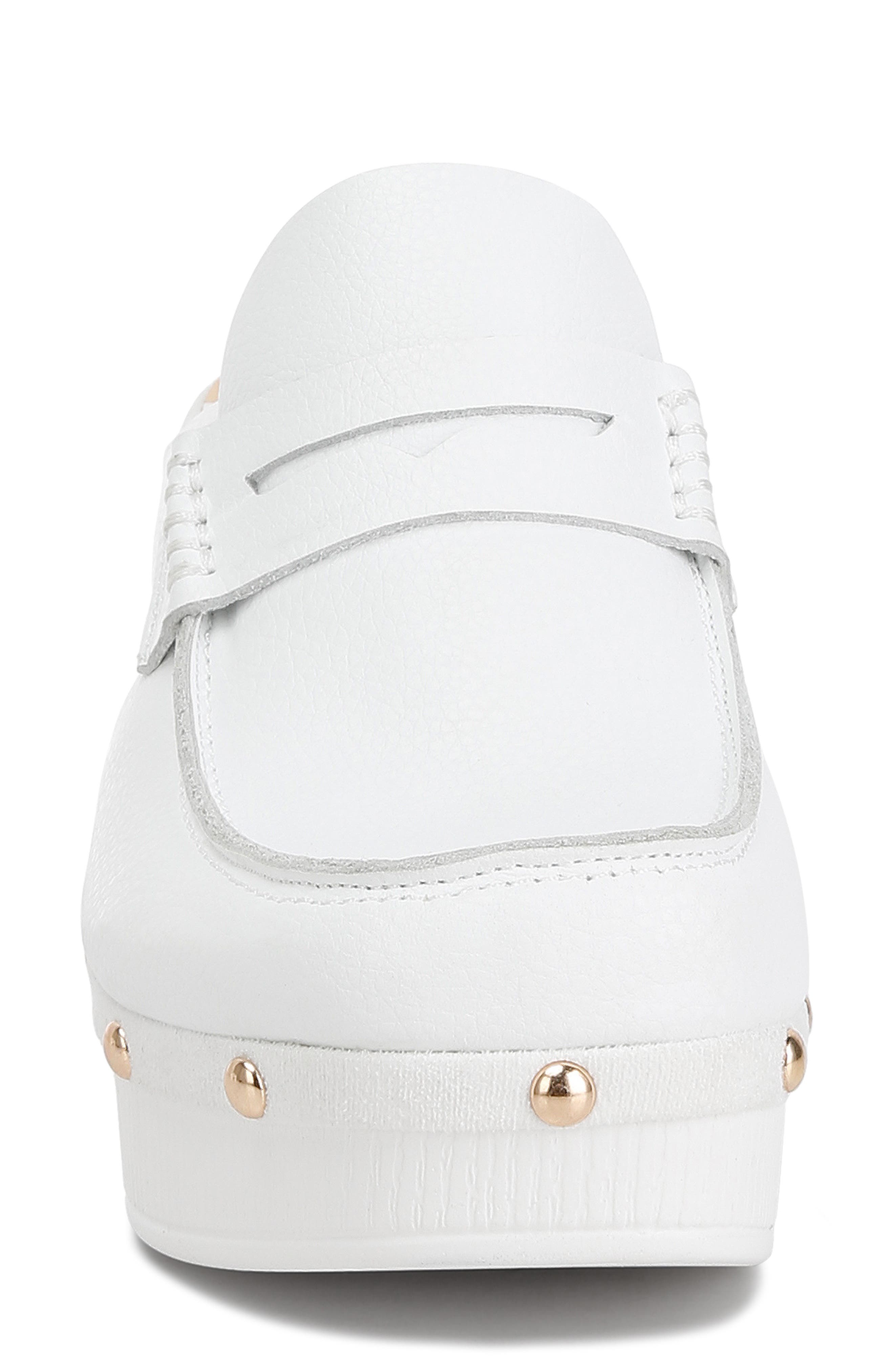 Lycra Stud Platform Mule, Alternate, color, WHITE