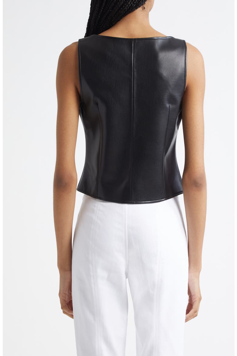 Camen Faux Leather Vest, Alternate, color, BLACK
