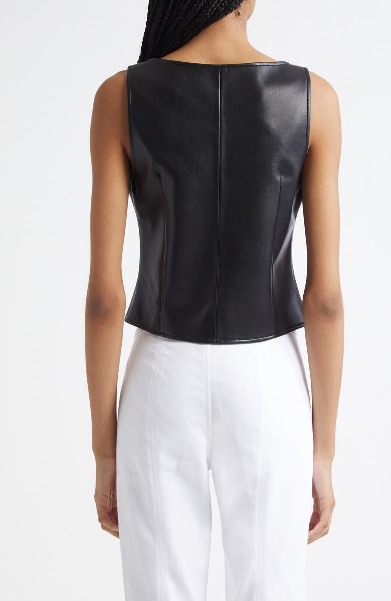 Cinq à Sept Camen Faux Leather Vest, Alternate, color, Black