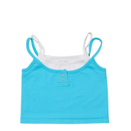 Malibu Sugar Double Layer Crop Ribbed Cami w/ Snaps