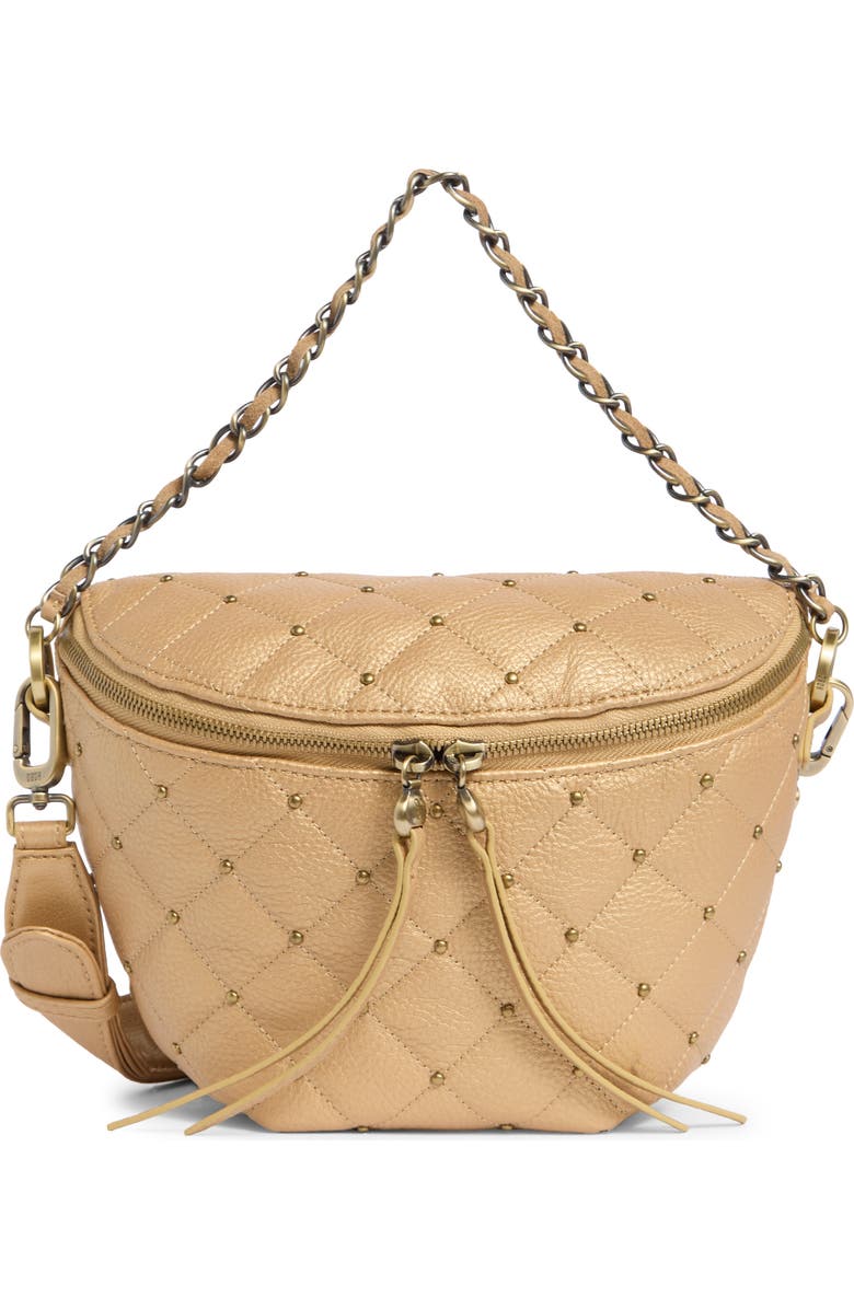 HOBO Miri Leather Belt Bag, Main, color, Dusty Gold