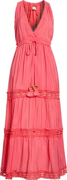 Elan Cutout Trim Sleeveless Cover-Up Maxi Dress