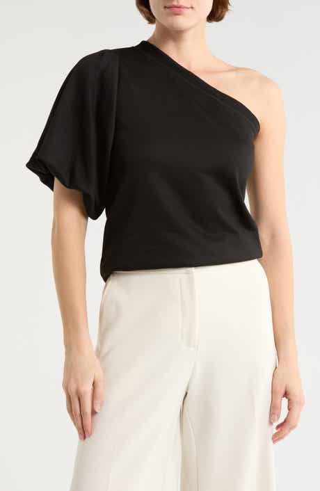 Joylyn One Shoulder Flutter Sleeve Top