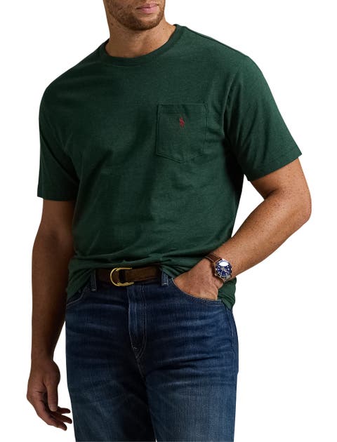 Big & Tall Classic Fit Jersey Crewneck Pocket Tee