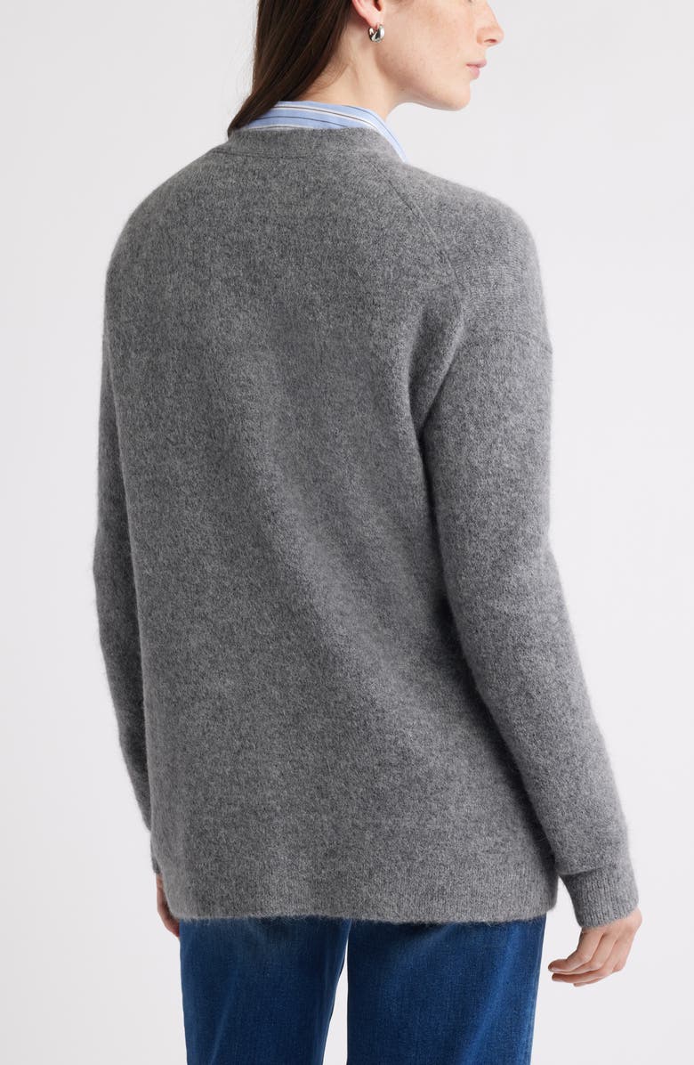 Caslon<sup>®</sup> Alpaca Blend Cardigan, Alternate, color, Grey Dark Heather