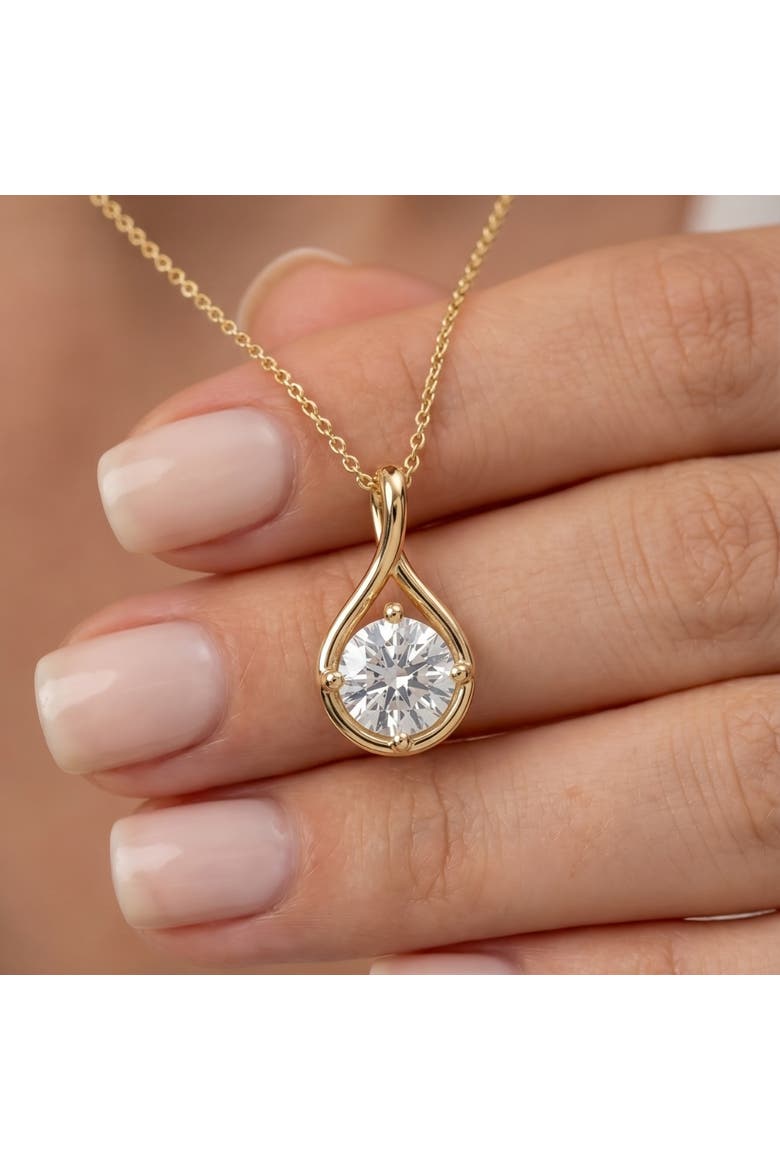 1Ct Diamond Infinity Pendant 14k Gold Necklace 18" Lab Grown EF/VS, Alternate, color, Rose Gold