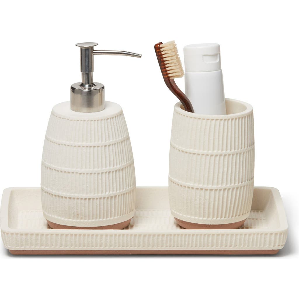 Roselli Trading Company Navajo Bath Accessories 3 Piece Set Bedding In Cream