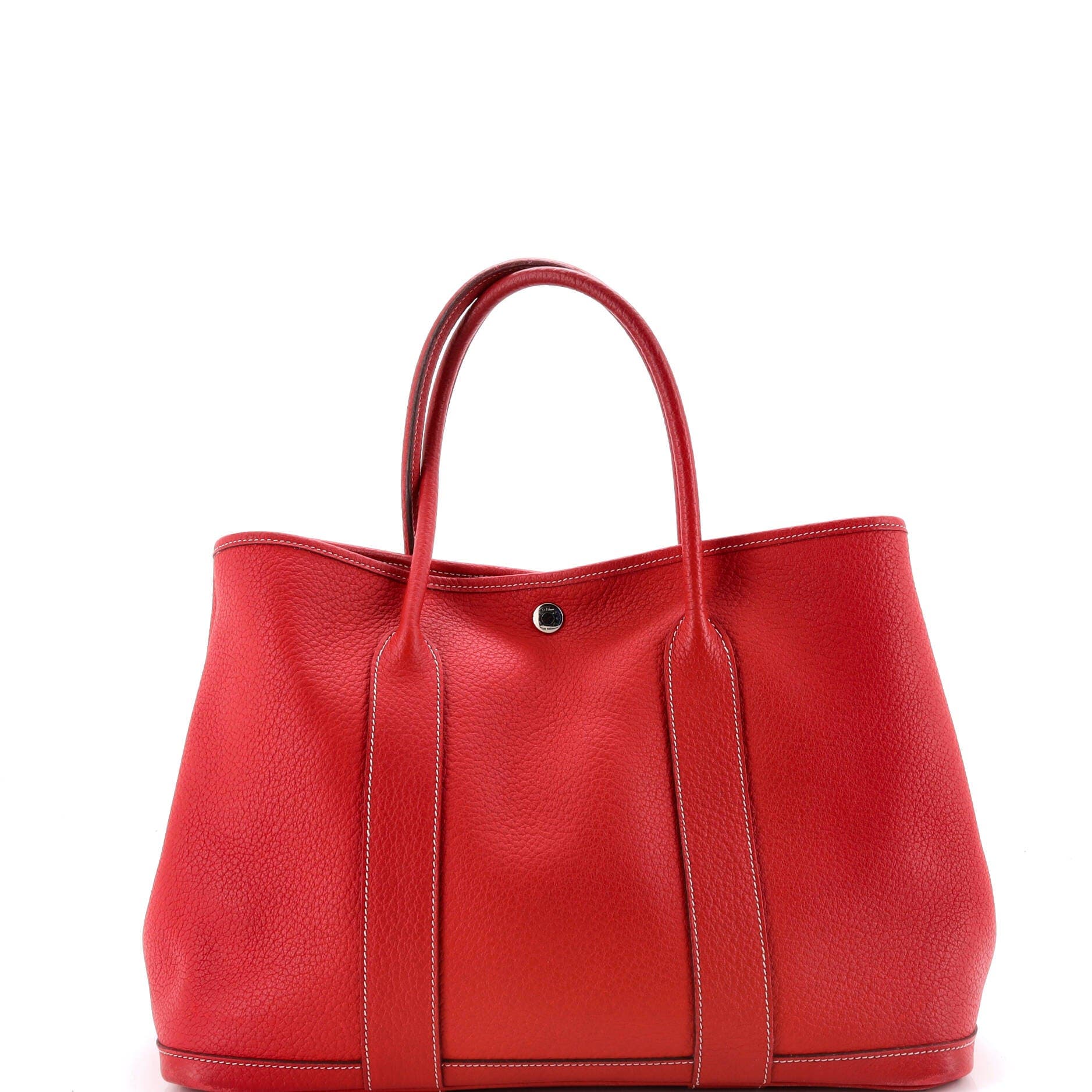 Pre-Owned Hermes Garden Party Tote Leather 36, Main, color, Rouge Casaque