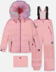 Deux par Deux Play Faux Hood Jacket & Pants Two Piece Snowsuit