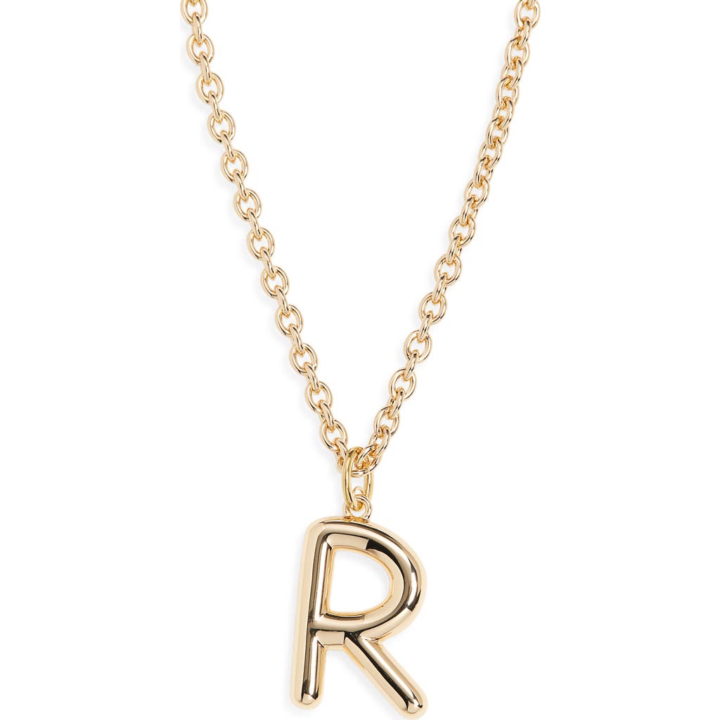 Roxanne Assoulin The Big Puffy Initial Pendant Necklace In Brown