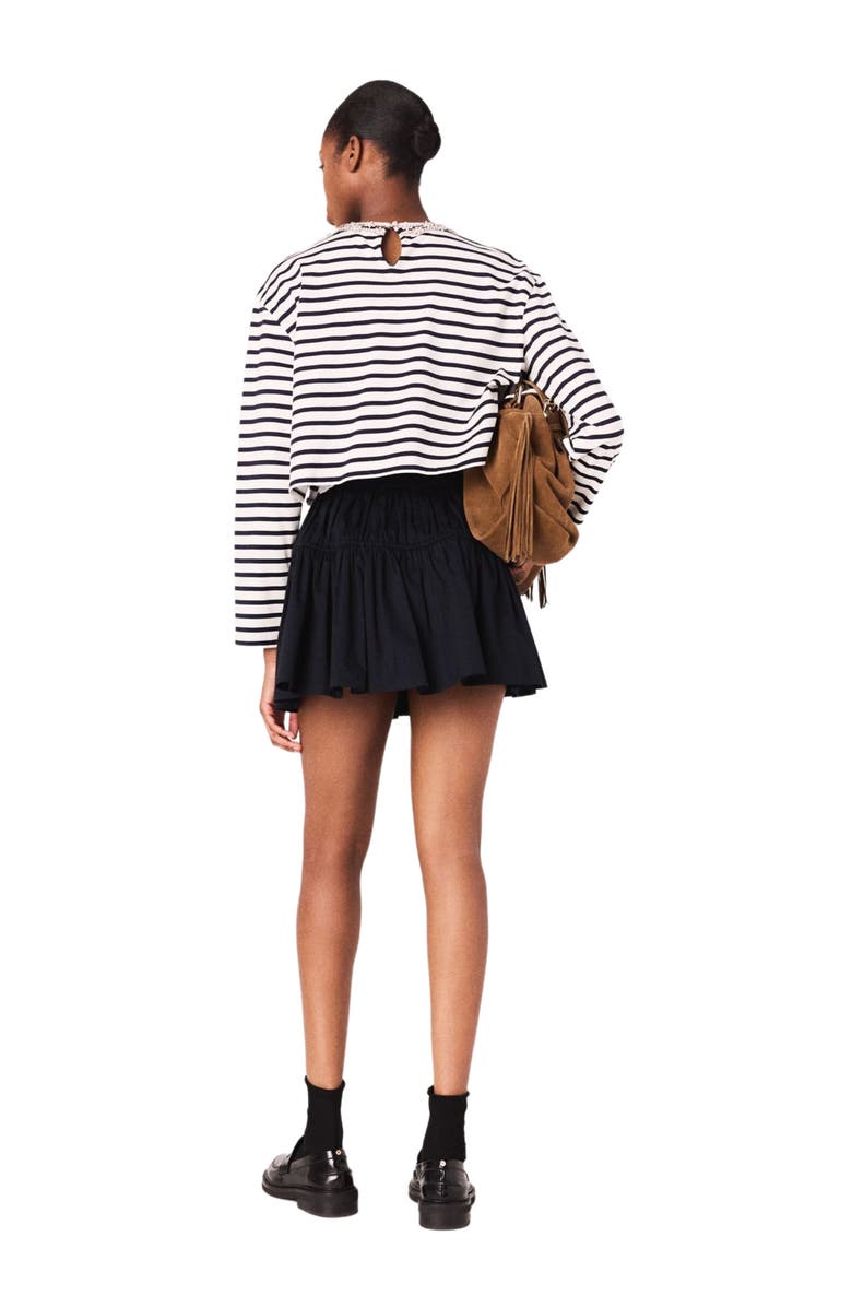 maje Striped long-sleeved T-shirt, Alternate, color, White/Navy