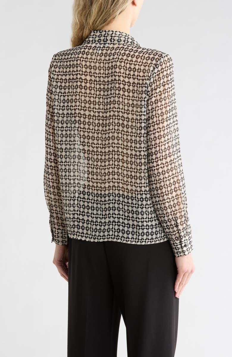 JASON WU Frilly Button-Up Shirt, Alternate, color, Ivory/ Black Geometric