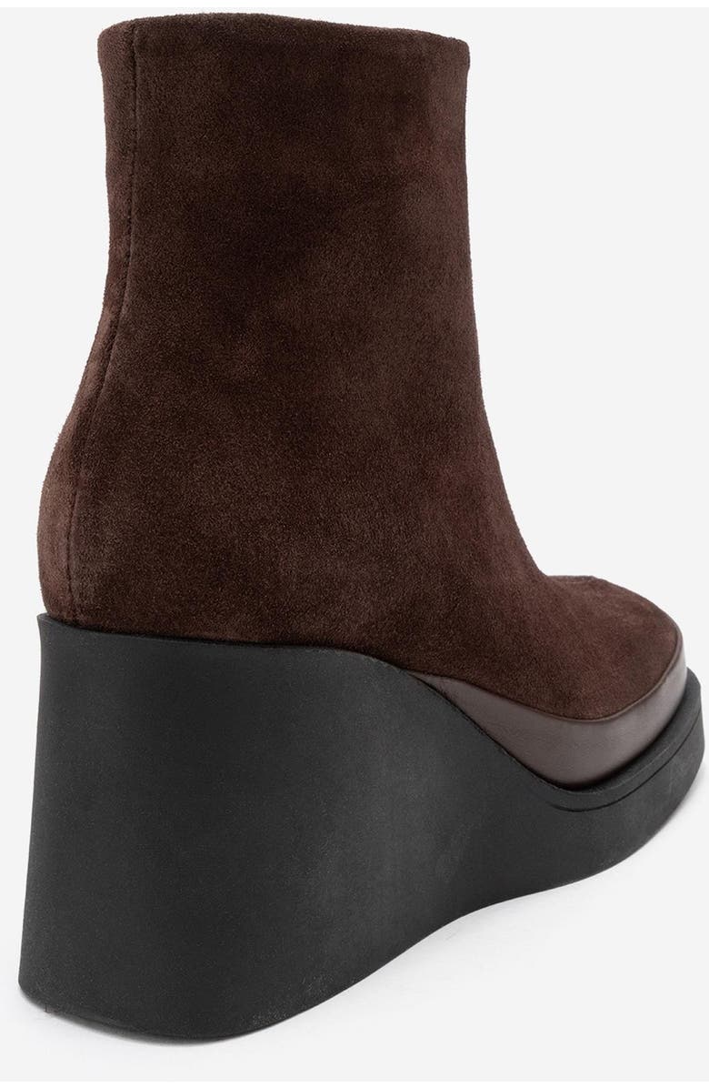 Forever & Always Shoes Livia Leather Wedge Boot, Alternate, color, Brown Suede