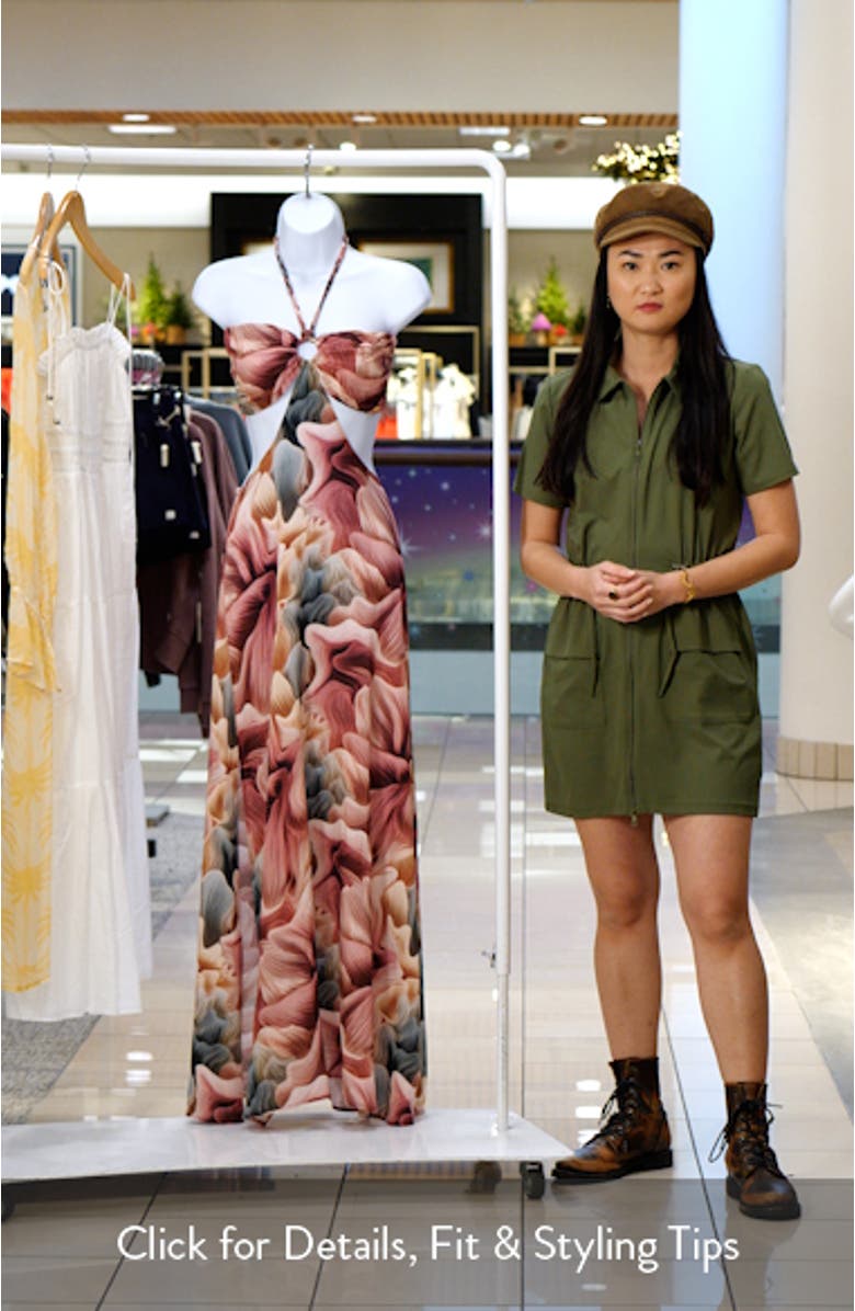 Chamberlain Cutout Halter Maxi Sundress, sales video thumbnail