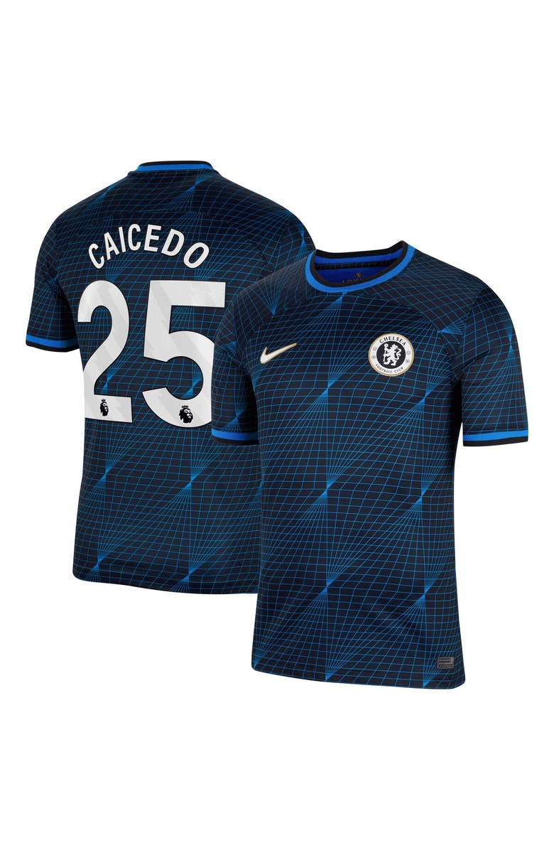 Nike Men's Nike Moisés Caicedo Navy Chelsea 2023/24 Away Stadium Replica Player Jersey, Main, color, 