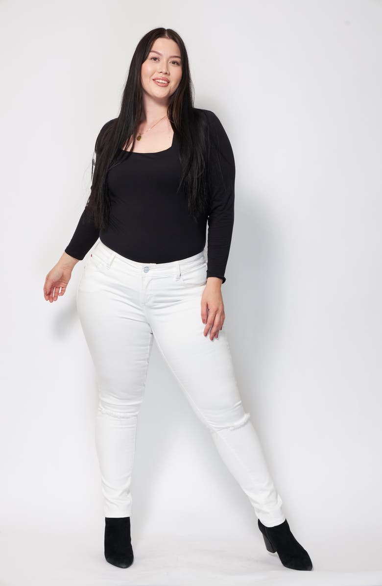 SLINK Jeans Ripped Skinny Jeans, Alternate, color, 