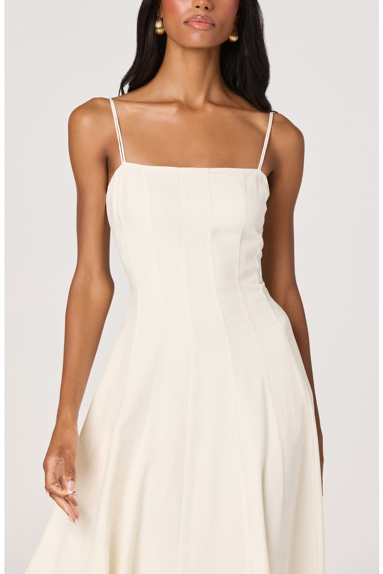 Trisha Tie Strap Midi Dress, Alternate, color, BONE