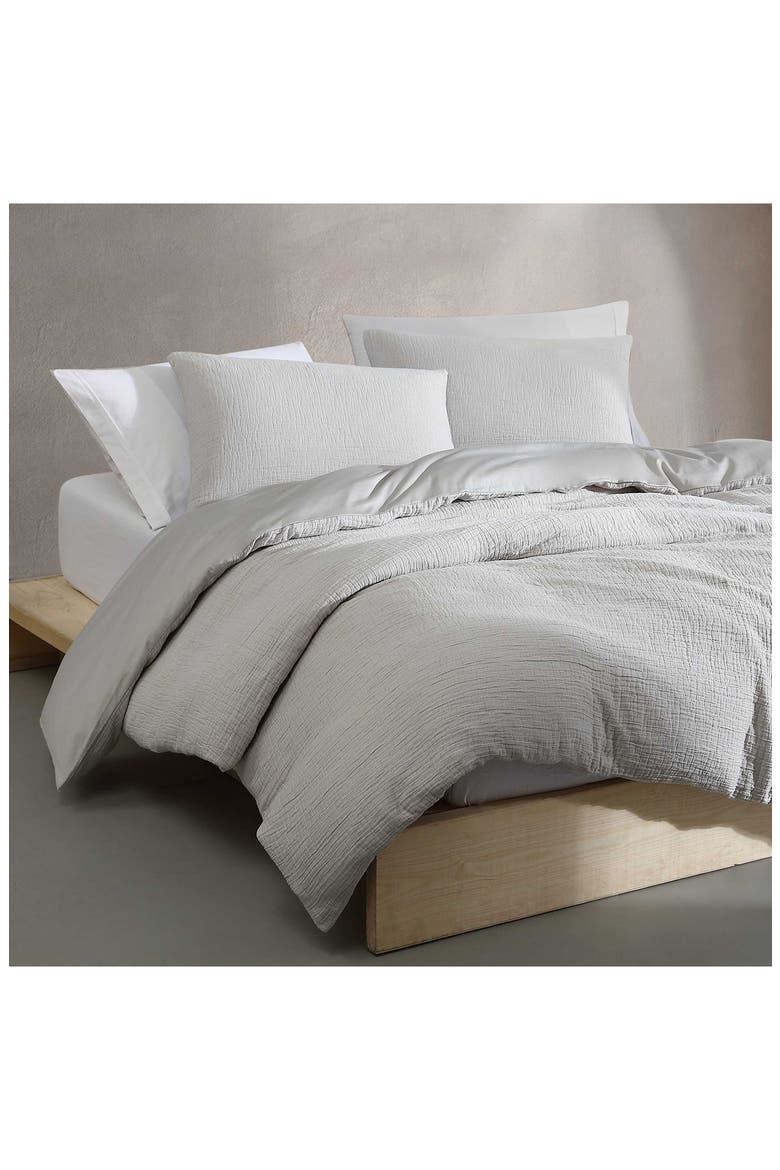 Textured Cotton Duvet & Shams Set, Alternate, color, GREY