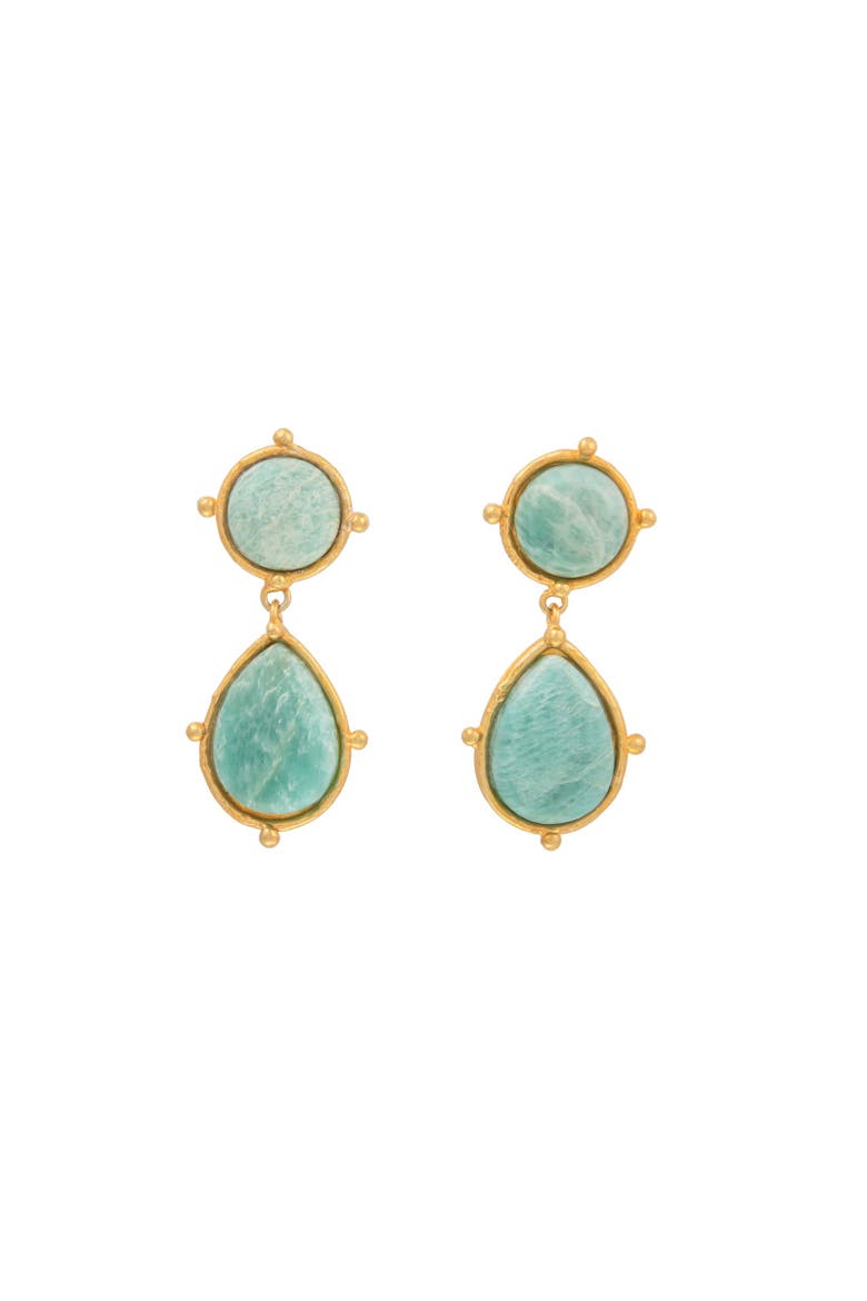 2 Pierres Dots Earrings, Main, color, AMAZONITE