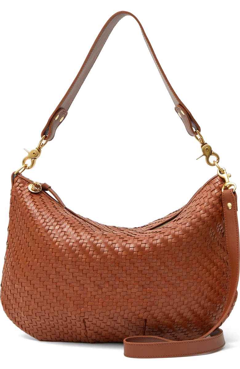 Clare V. Moyen Woven Leather Messenger Bag, Main, color,