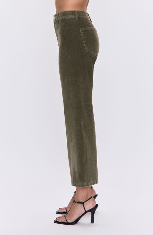Pistola Penny Ankle Wide Leg Corduroy Jeans In Green