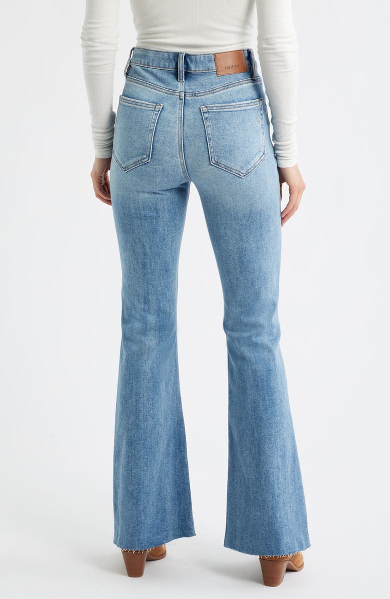 HIDDEN JEANS Ripped Flare Jeans, Alternate, color, Medium Wash