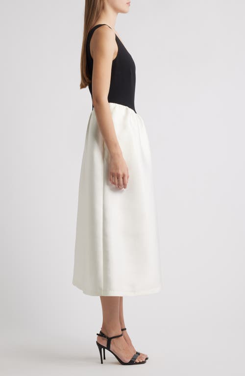 Julia Jordan Mix Media Scuba & Crepe Midi Dress