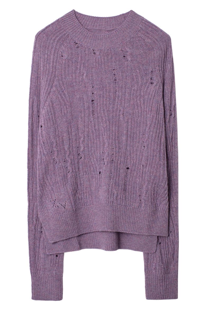 Lili C Destroy Sweater, Alternate, color, MAUVE