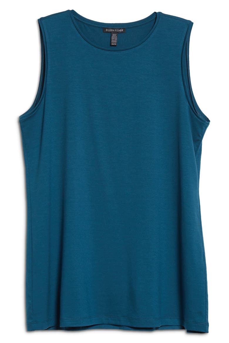 Crewneck Long Tank, Alternate, color, BLUE SPRUCE