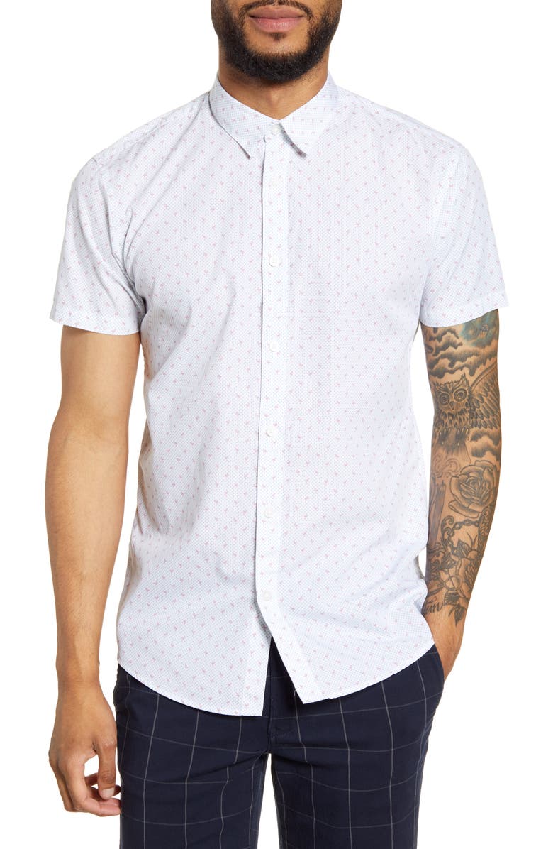 Selected Homme Jack Short Sleeve Button-Up Shirt, Main, color, 